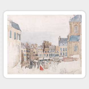 A French Market Place by David Cox Sticker